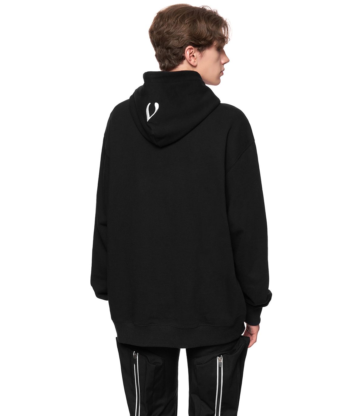 바이브레이트(VIBRATE) RAINBOW LOTUS LOGO HOODIE (BLACK)