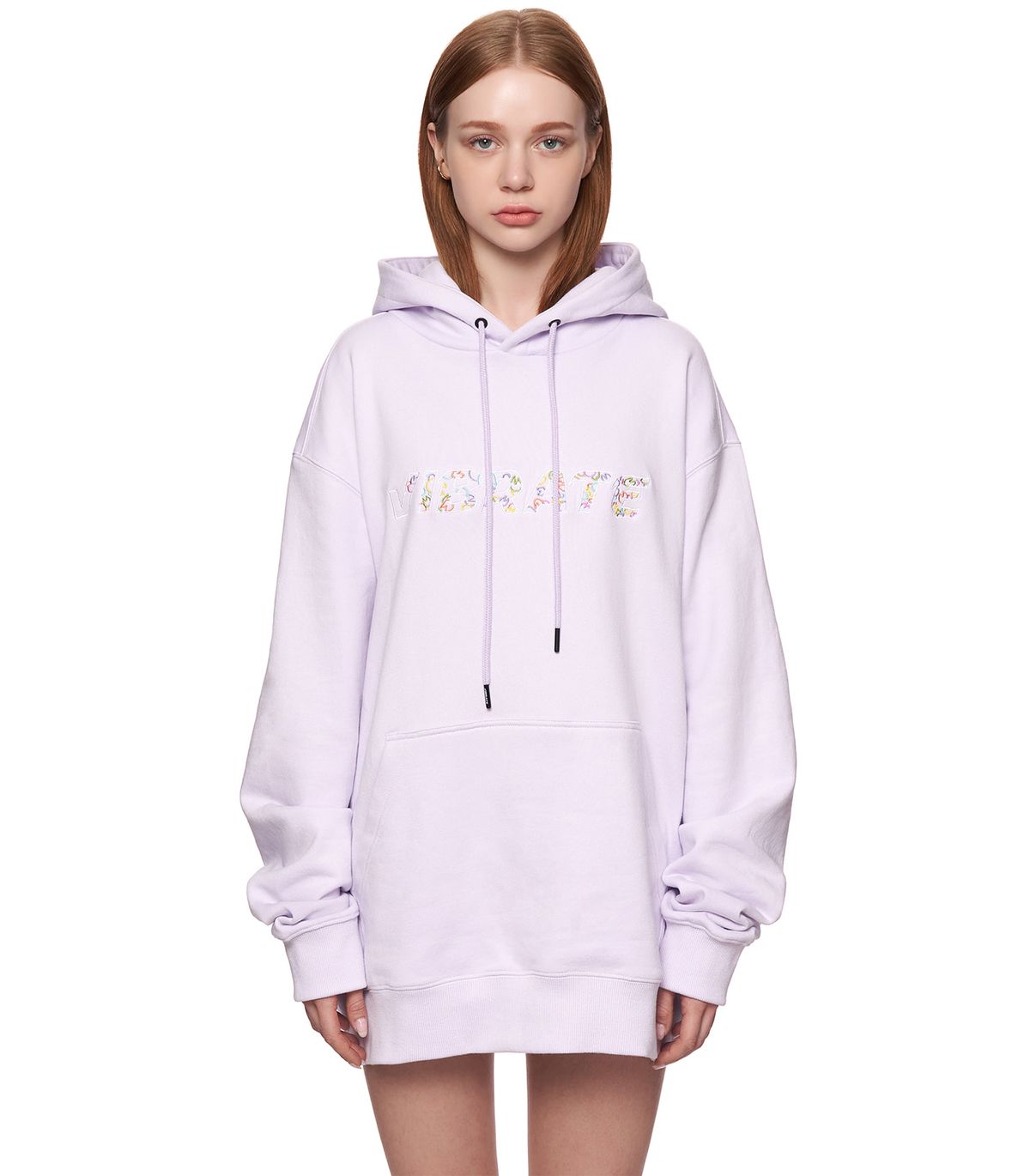 바이브레이트(VIBRATE) RAINBOW LOTUS LOGO HOODIE (LAVENDER PURPLE)