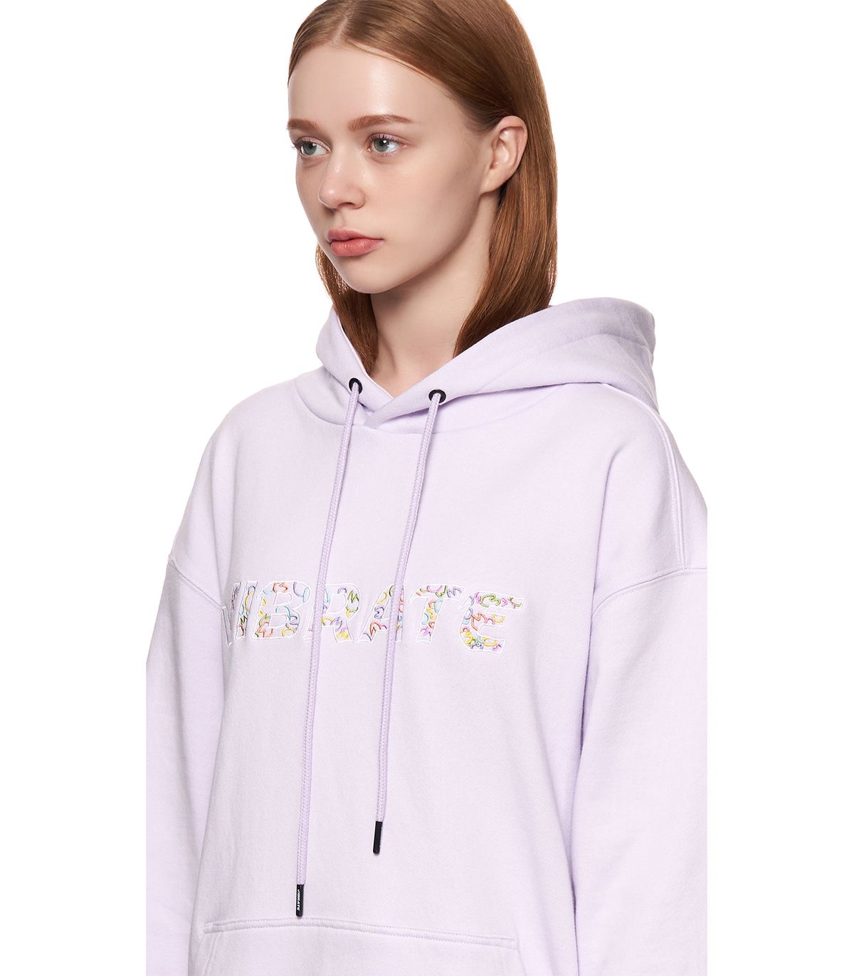 바이브레이트(VIBRATE) RAINBOW LOTUS LOGO HOODIE (LAVENDER PURPLE)