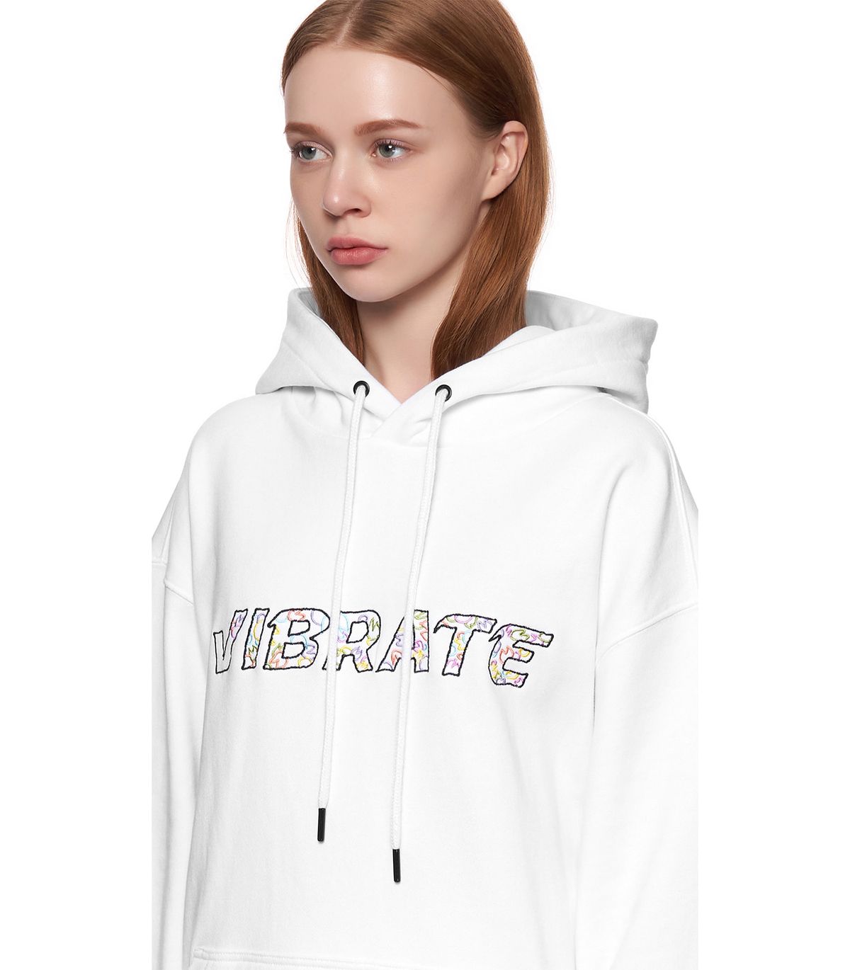 바이브레이트(VIBRATE) RAINBOW LOTUS LOGO HOODIE (WHITE)