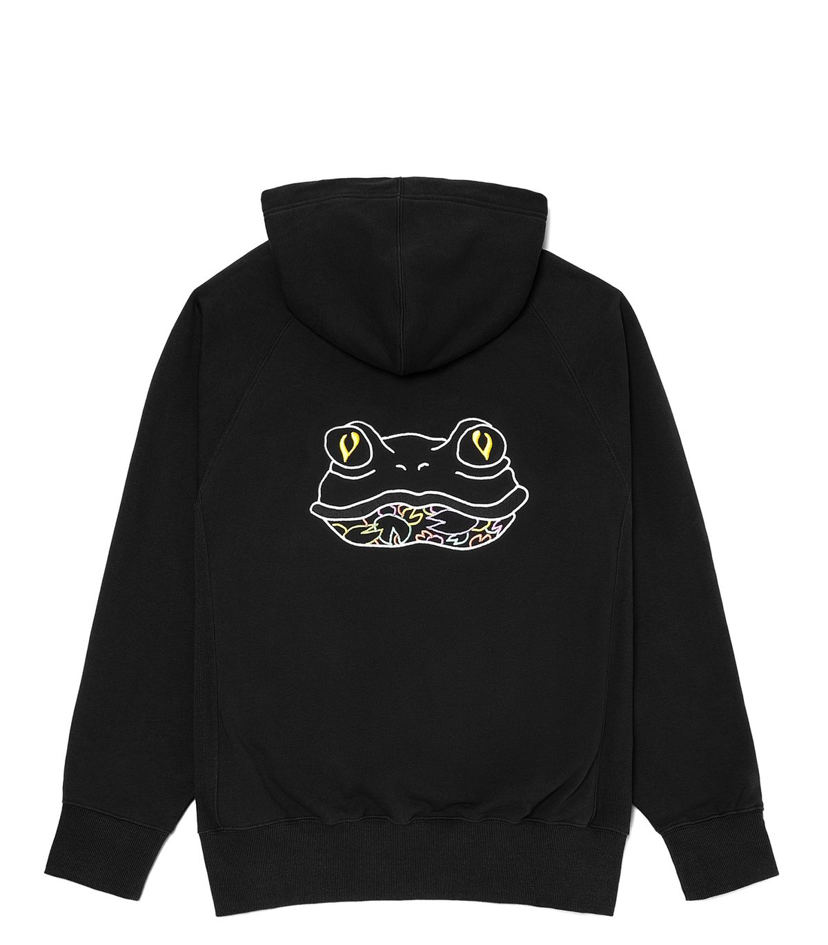 바이브레이트(VIBRATE) SHAMAN FROG LOGO HALF ZIP HOODIE (BLACK)