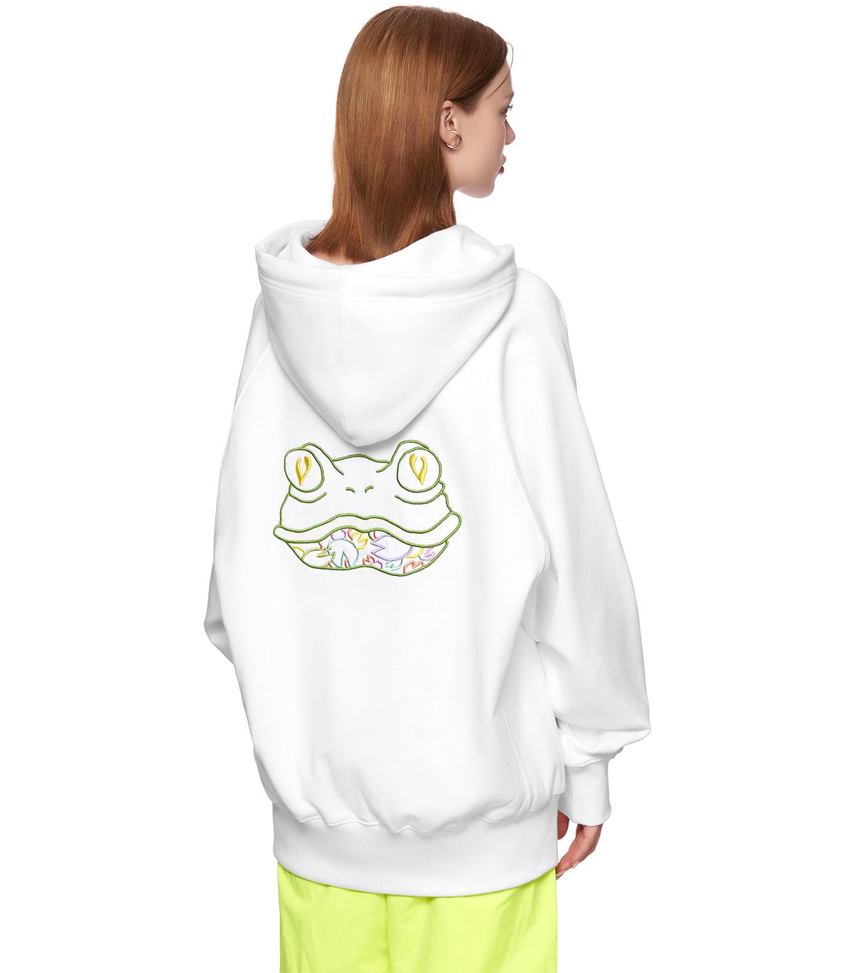 바이브레이트(VIBRATE) SHAMAN FROG LOGO HALF ZIP HOODIE (WHITE)
