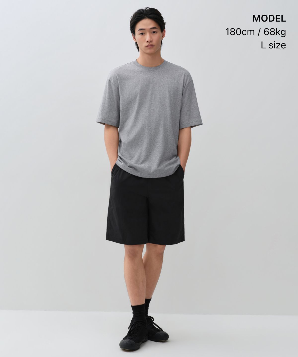 무신사 스탠다드(MUSINSA STANDARD) [쿨탠다드] 릴렉스 핏 크루 넥 티셔츠 [미디엄 그레이]