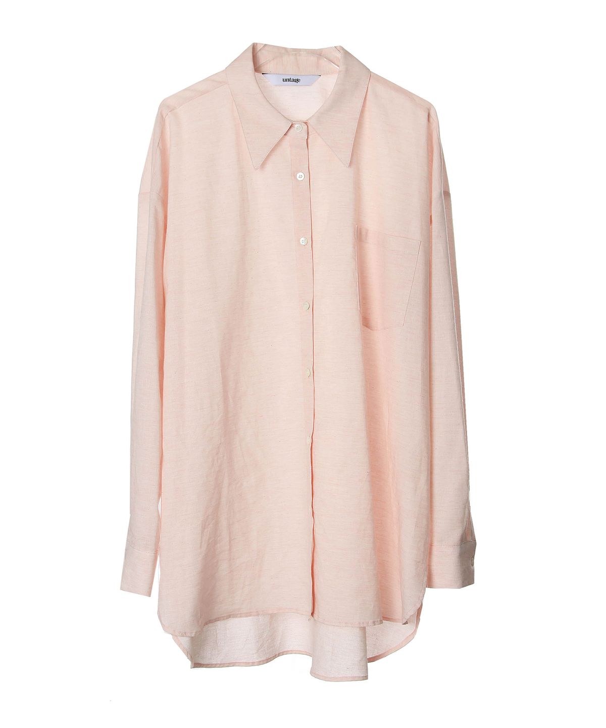언티지(UNTAGE) 오버사이즈 리넨 셔츠[pink(UNISEX)]_UTS-SS19