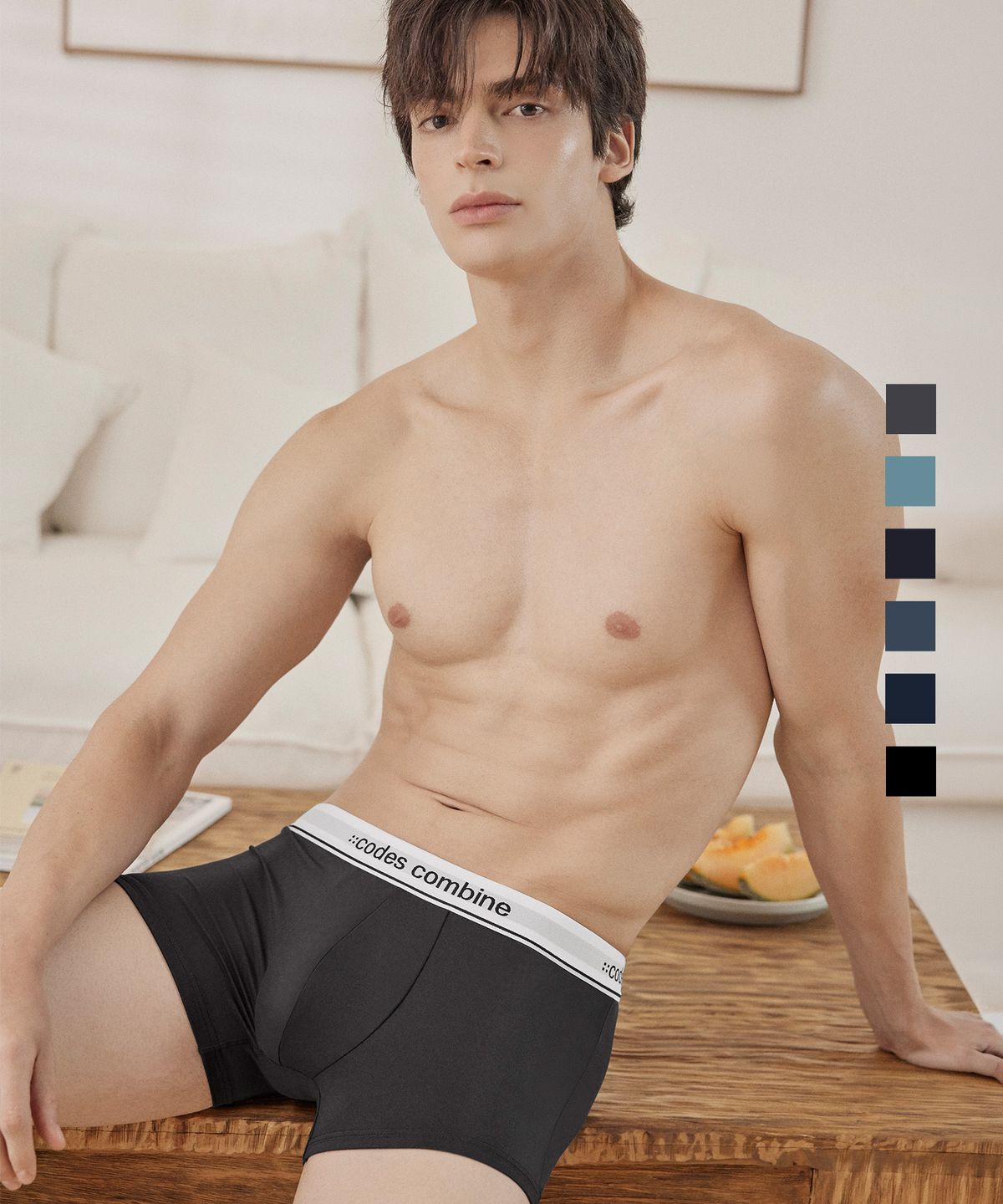 코데즈컴바인 이너웨어(CODES COMBINE INNERWEAR) 베이직 컬러 화이트밴드 드로즈 3PACK