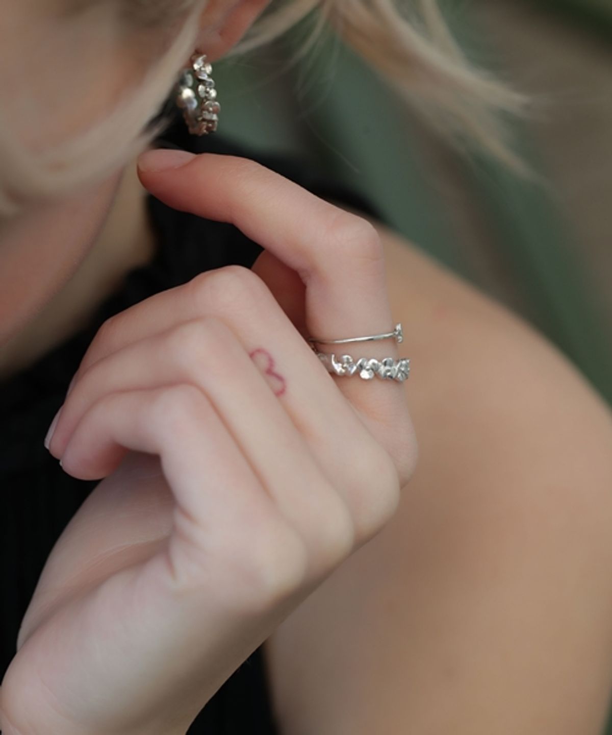 봉보(BONBEAU) Blooming Ring 실버 볼드링 꼬임 반지