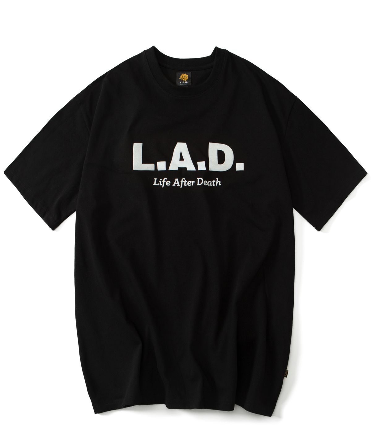 라드(LAD) LAD1001  시그니쳐 로고 헤비웨이트 반팔 티셔츠 - 블랙