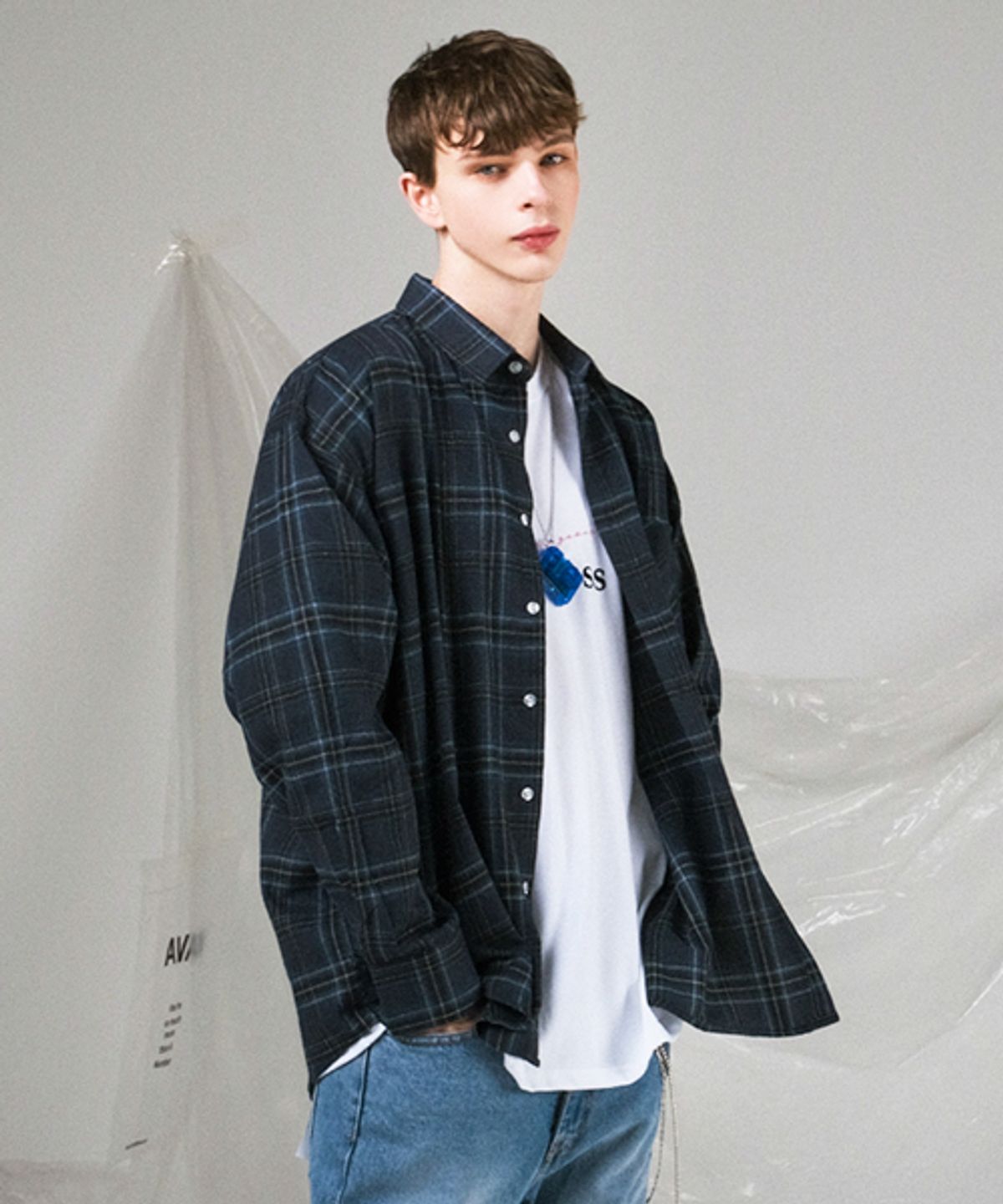 어반드레스(AVANDRESS) SPRING OVERSIZED SHIRT BLUE
