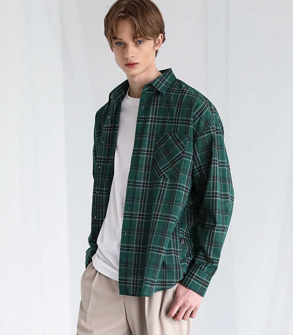 어반드레스(AVANDRESS) SPRING OVERSIZED SHIRT GREEN
