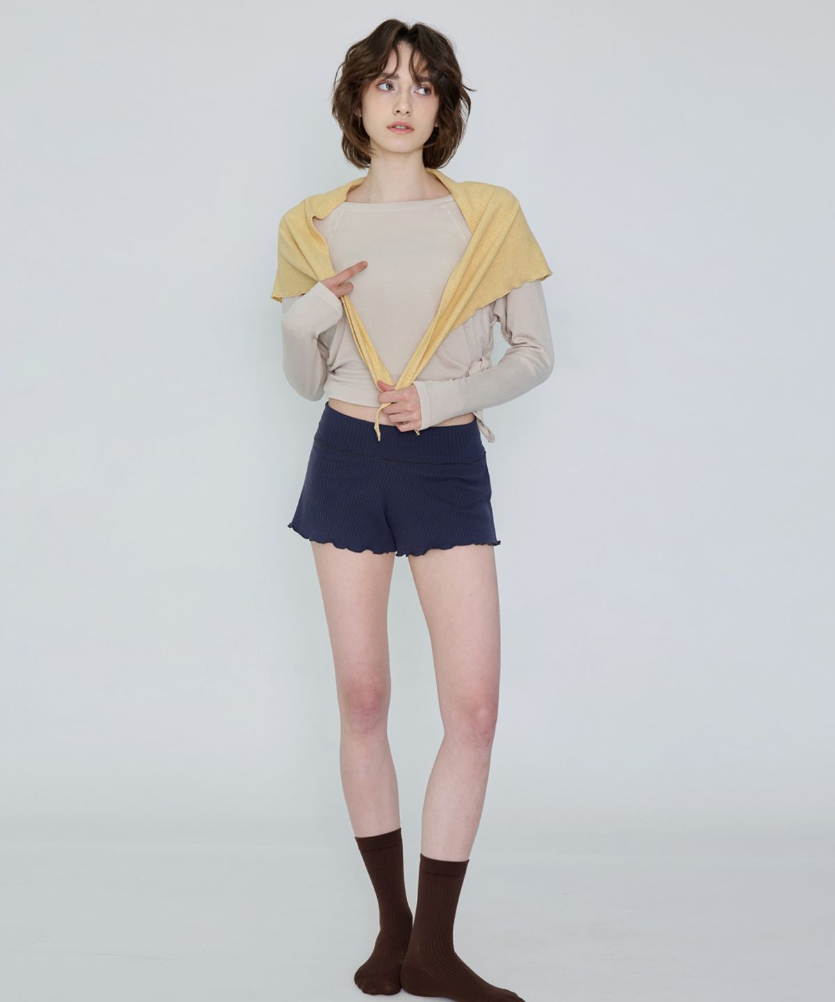 데비웨어(DEVIWEAR) 소프트 슬릿 커버업 DEVI-T0027-오트밀
