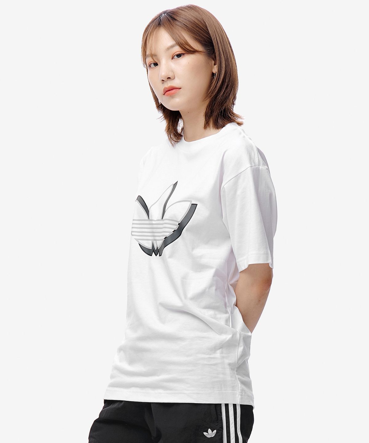 아디다스(ADIDAS) 쉐도우 티셔츠 - 화이트 / FU6002