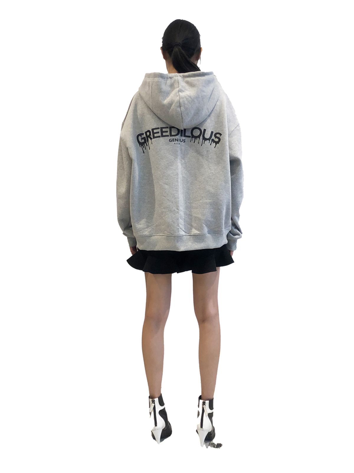 그리디어스(GREEDILOUS) 지니어스 그레이 후드 짚업