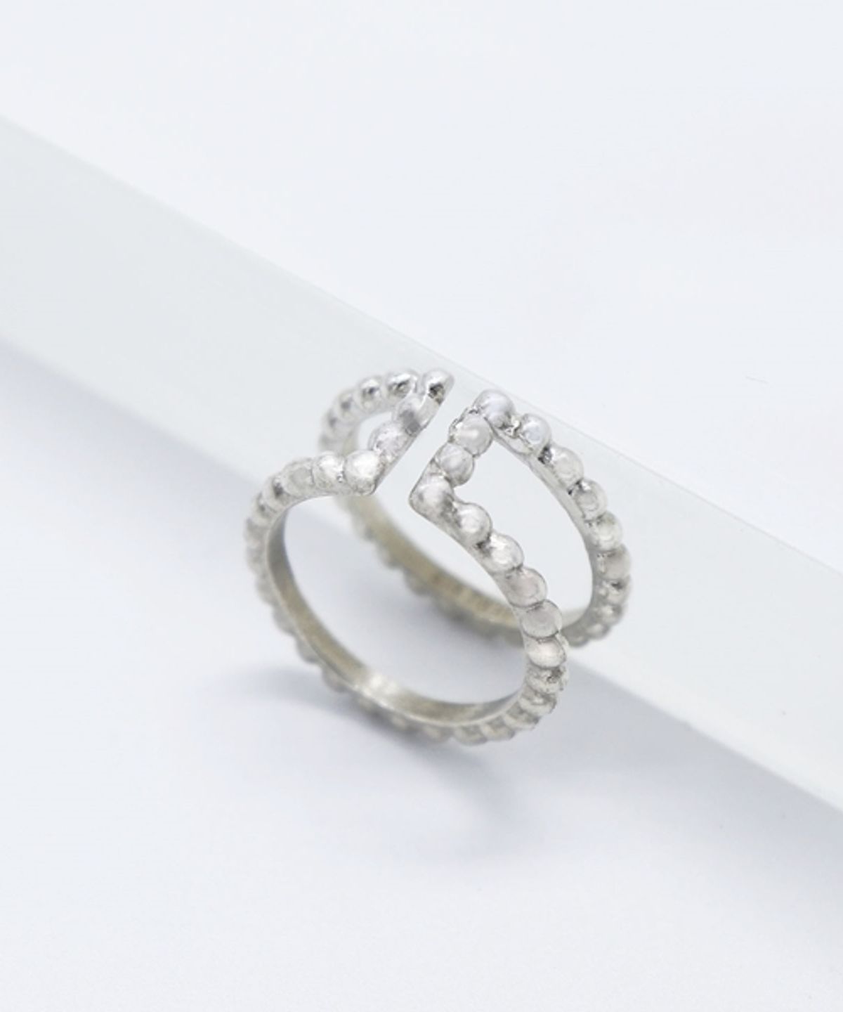 봉보(BONBEAU) Meg double silverball open Ring 레이어드 볼드 오픈링 반지