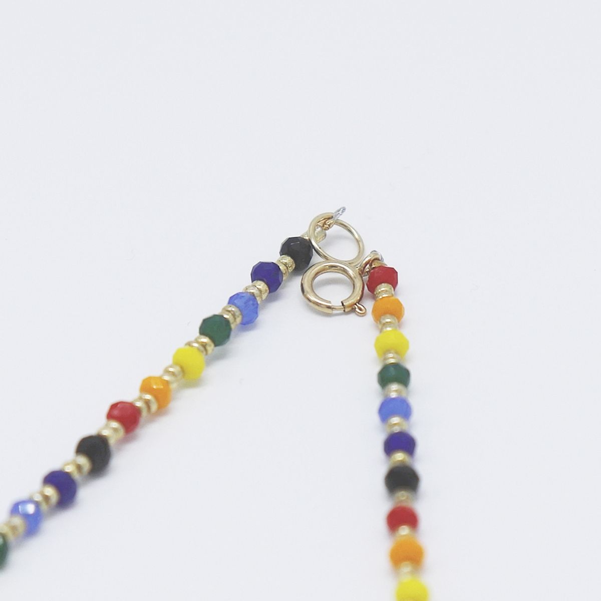 봉보(BONBEAU) Crystal rainbow beads Necklace 레인보우 비즈 초커 목걸이