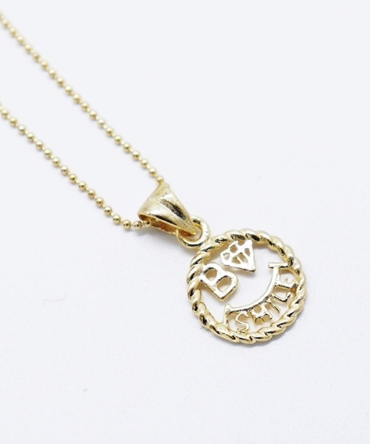 봉보(BONBEAU) Coin smile Necklace 실버 스마일 코인 체인 목걸이