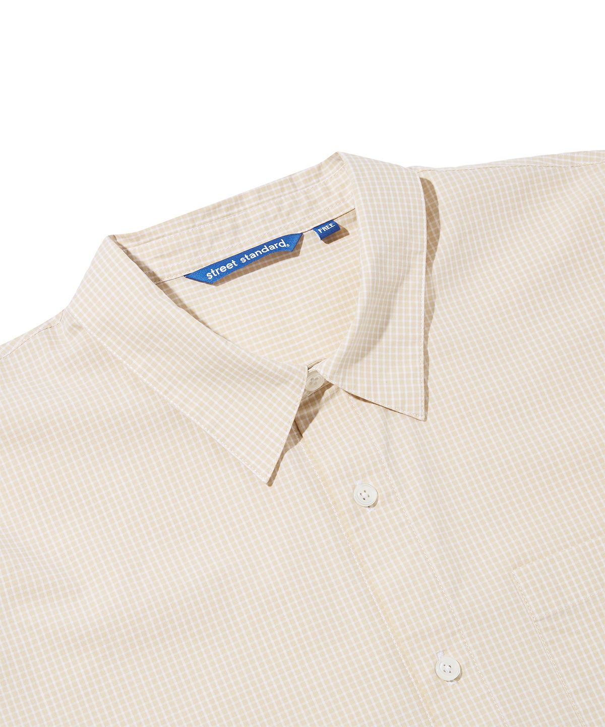 스트리트 스탠다드(STREET STANDARD) S-LOGO OVERSIZE CHECK SHIRTS IVORY