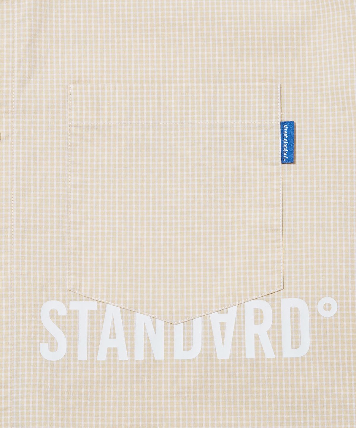 스트리트 스탠다드(STREET STANDARD) S-LOGO OVERSIZE CHECK SHIRTS IVORY