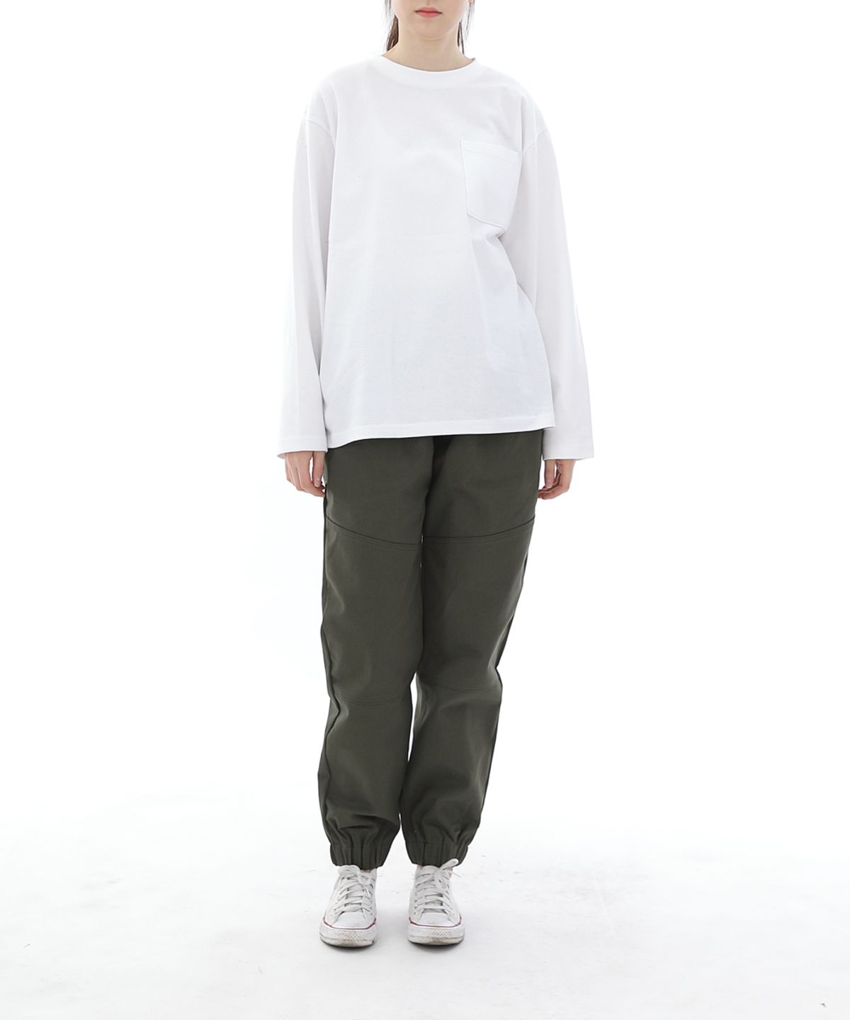 세인트크루(SAINTCREW) 세미슬림핏 절개 조거팬츠 CS-301J 카키