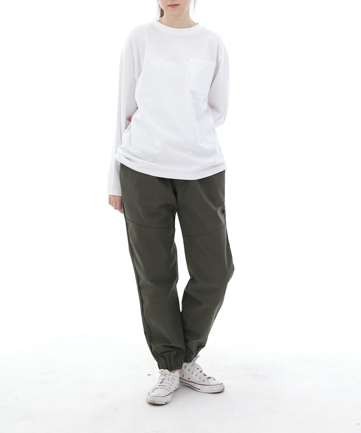 세인트크루(SAINTCREW) 세미슬림핏 절개 조거팬츠 CS-301J 카키