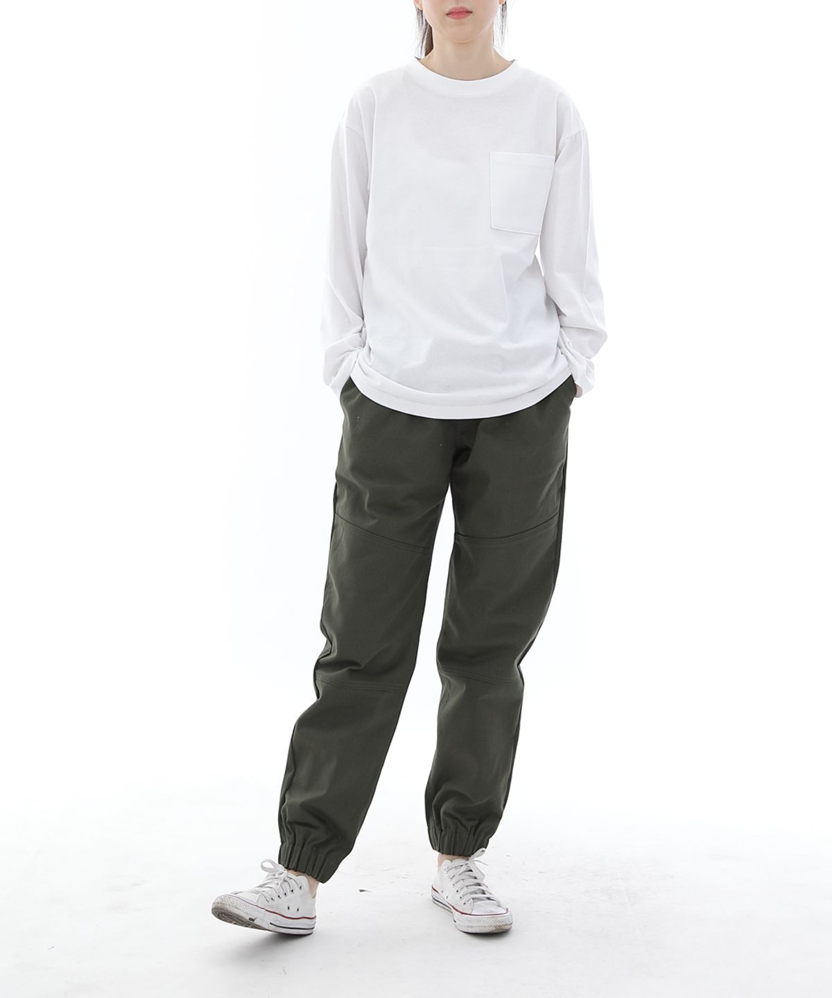 세인트크루(SAINTCREW) 세미슬림핏 절개 조거팬츠 CS-301J 카키