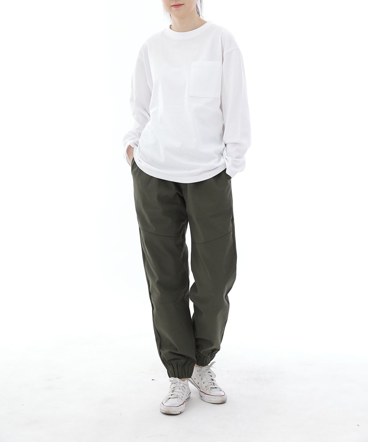 세인트크루(SAINTCREW) 세미슬림핏 절개 조거팬츠 CS-301J 카키