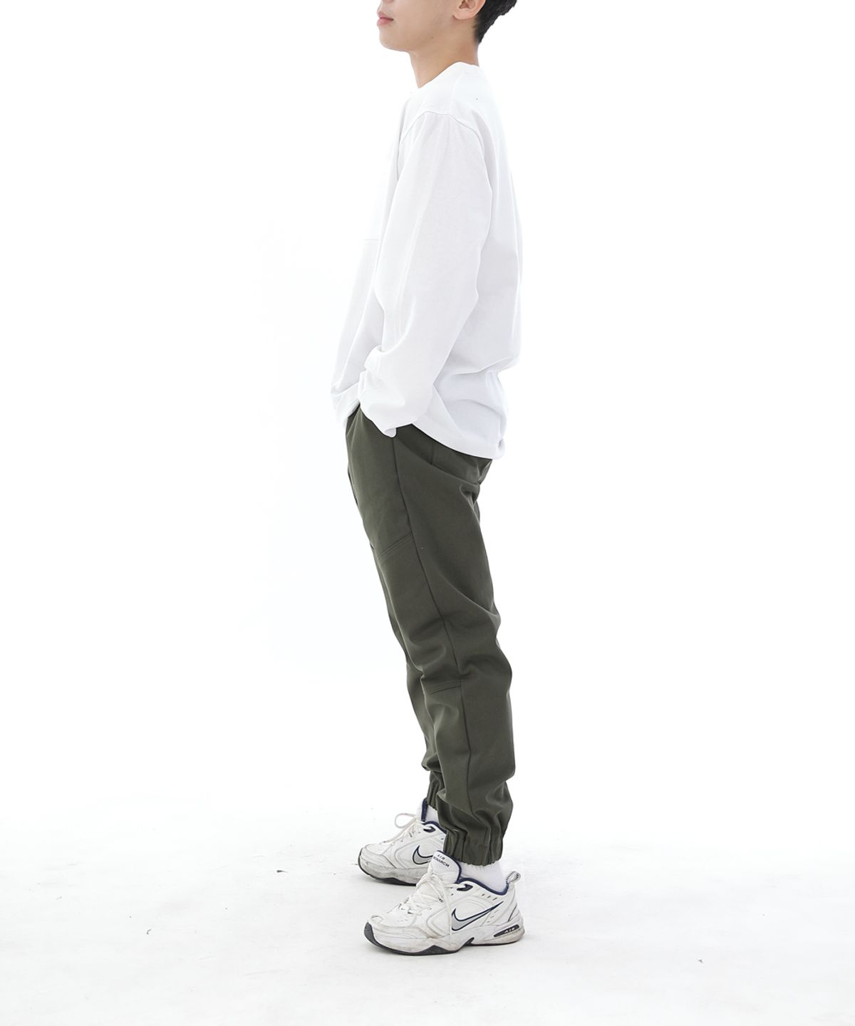 세인트크루(SAINTCREW) 세미슬림핏 절개 조거팬츠 CS-301J 카키