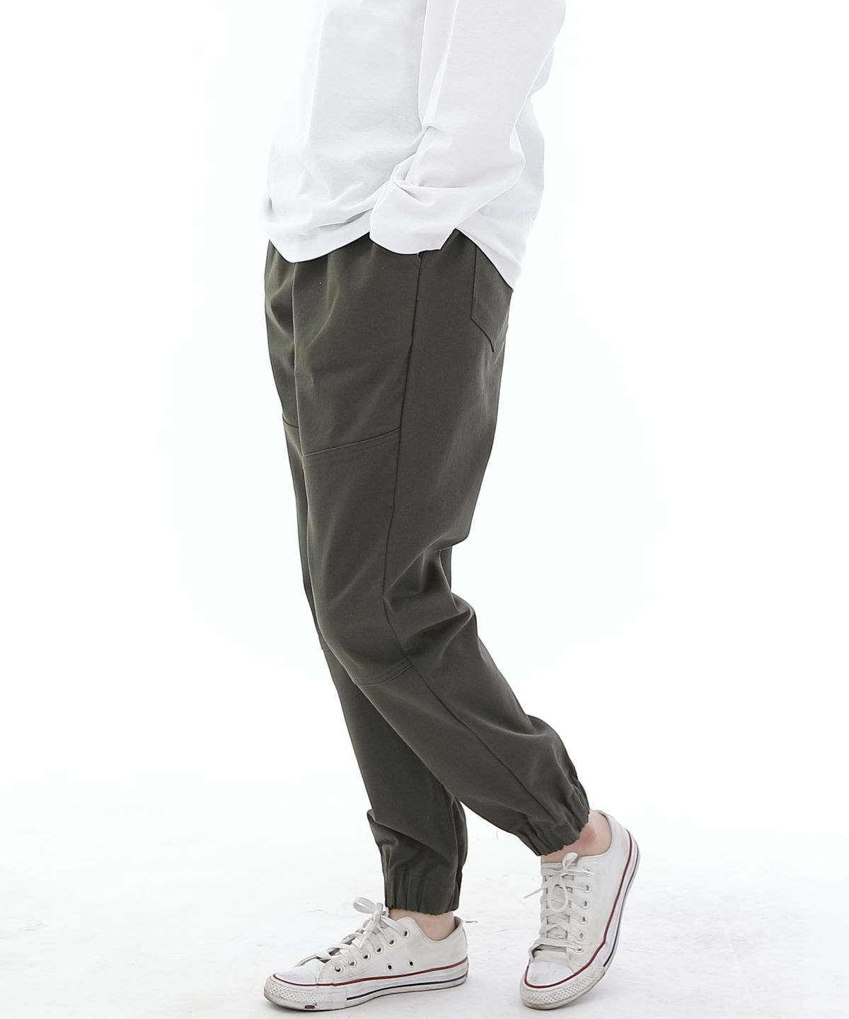 세인트크루(SAINTCREW) 세미슬림핏 절개 조거팬츠 CS-301J 카키