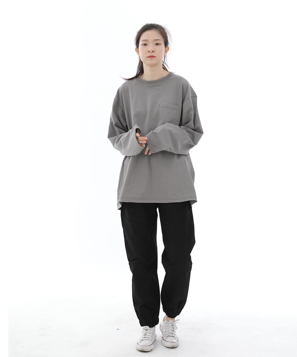 세인트크루(SAINTCREW) 세미슬림핏 절개 조거팬츠 CS-301J 블랙