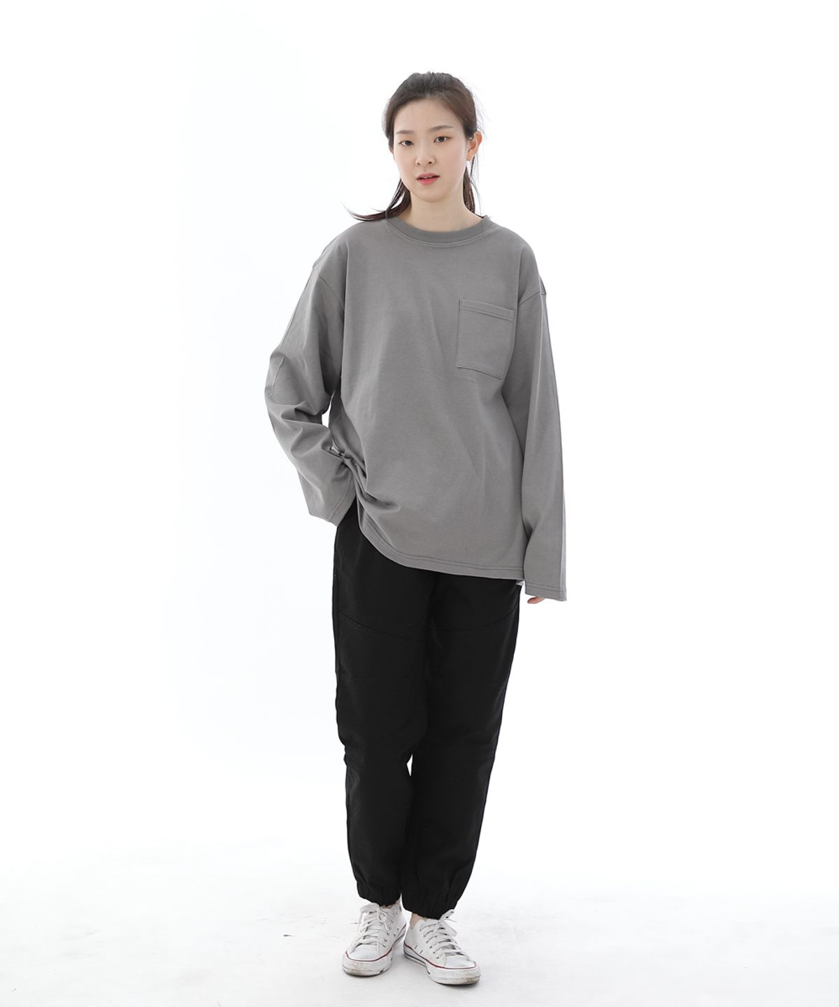 세인트크루(SAINTCREW) 세미슬림핏 절개 조거팬츠 CS-301J 블랙
