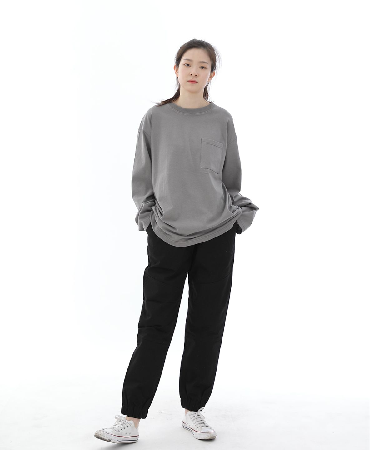 세인트크루(SAINTCREW) 세미슬림핏 절개 조거팬츠 CS-301J 블랙