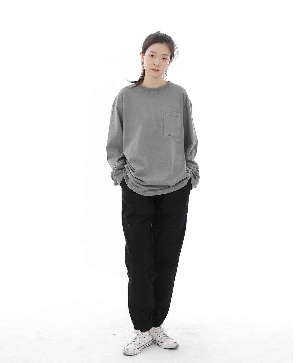 세인트크루(SAINTCREW) 세미슬림핏 절개 조거팬츠 CS-301J 블랙