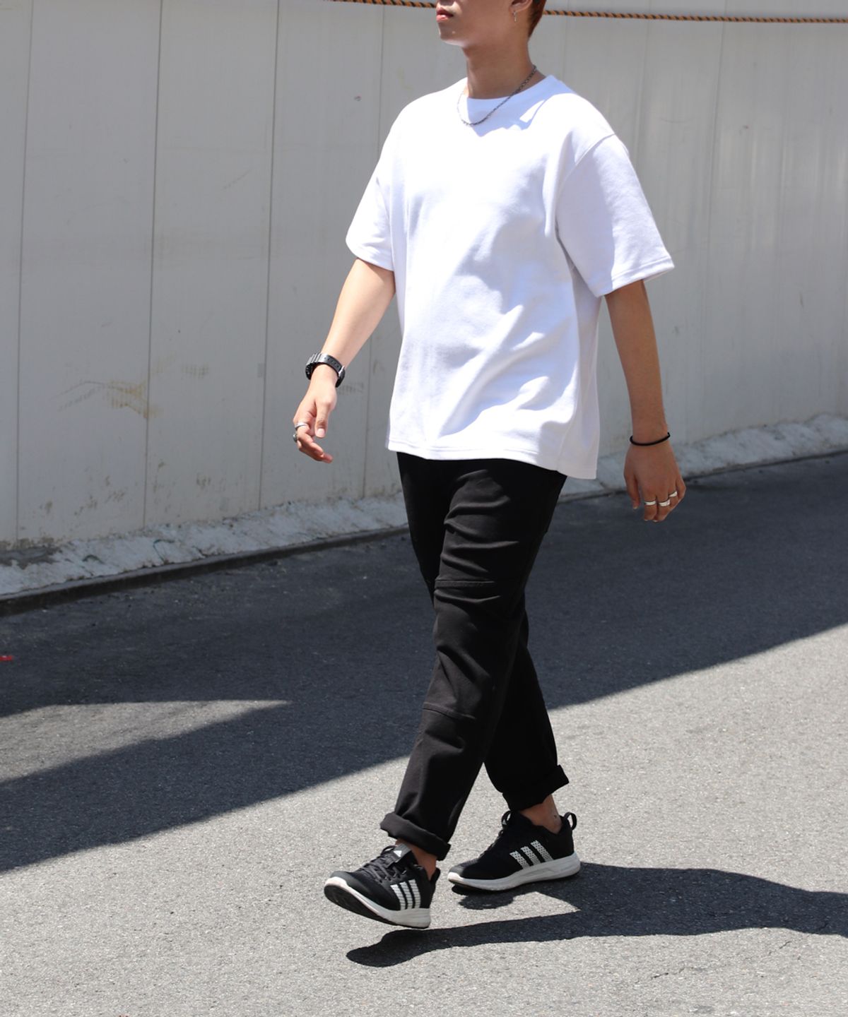 세인트크루(SAINTCREW) 세미슬림핏 절개 슬랙스팬츠 CS-301 블랙