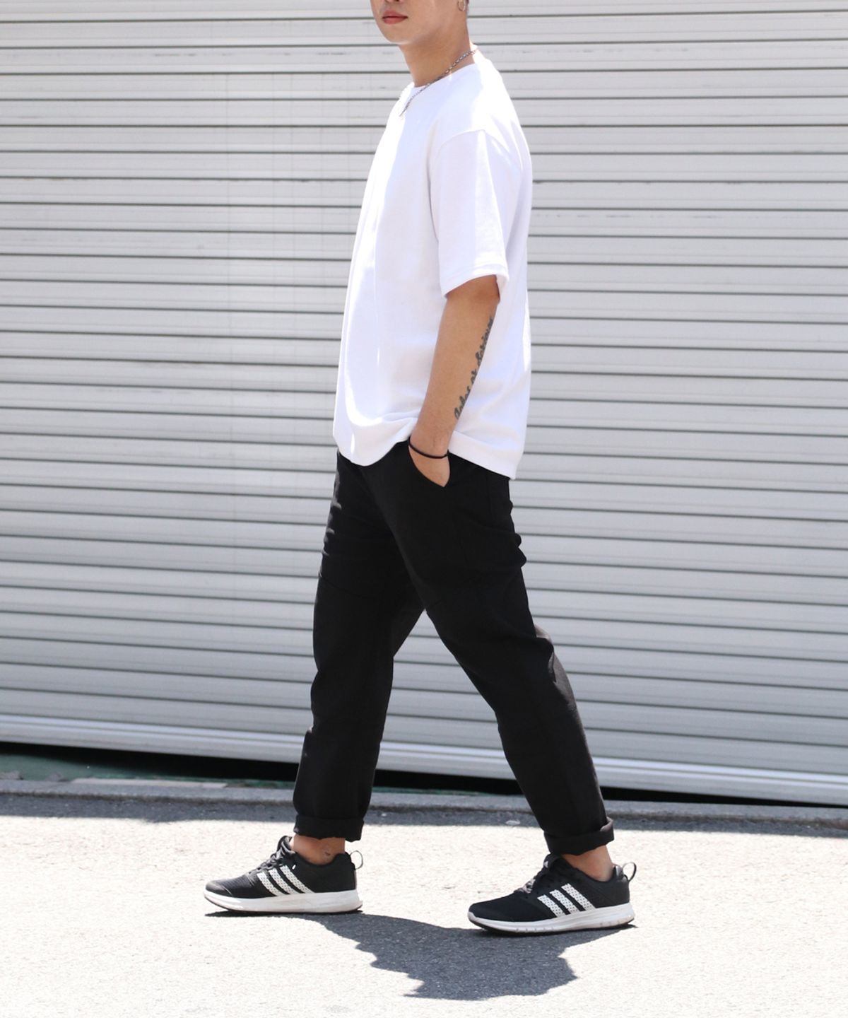 세인트크루(SAINTCREW) 세미슬림핏 절개 슬랙스팬츠 CS-301 블랙