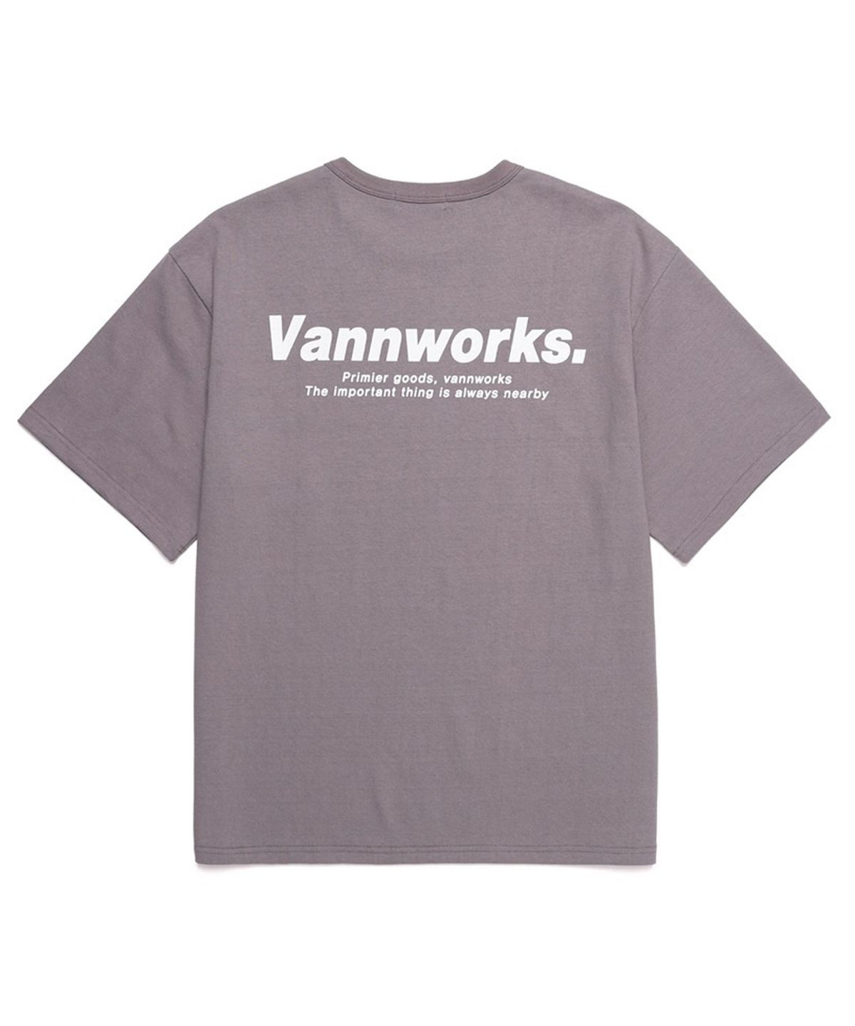 밴웍스(VANNWORKS) 유니섹스 오버핏 로고 반팔티셔츠 (VNBTS231) 그레이