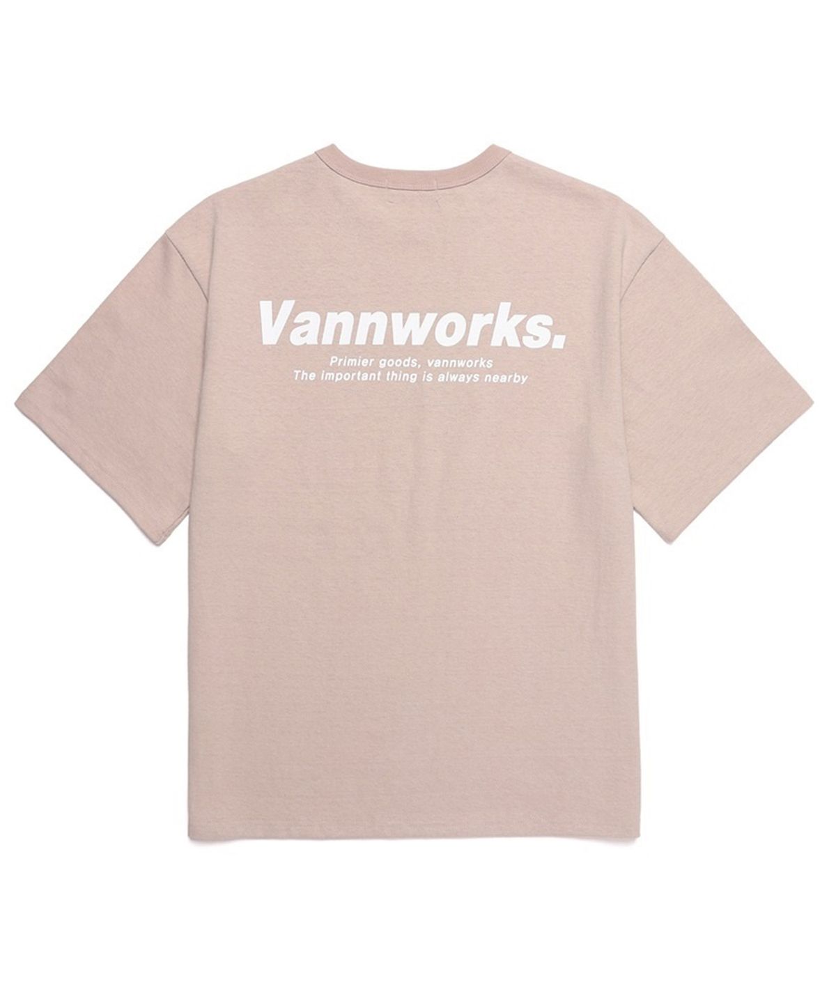밴웍스(VANNWORKS) 유니섹스 오버핏 로고 반팔티셔츠 (VNBTS231) 라이트베이지