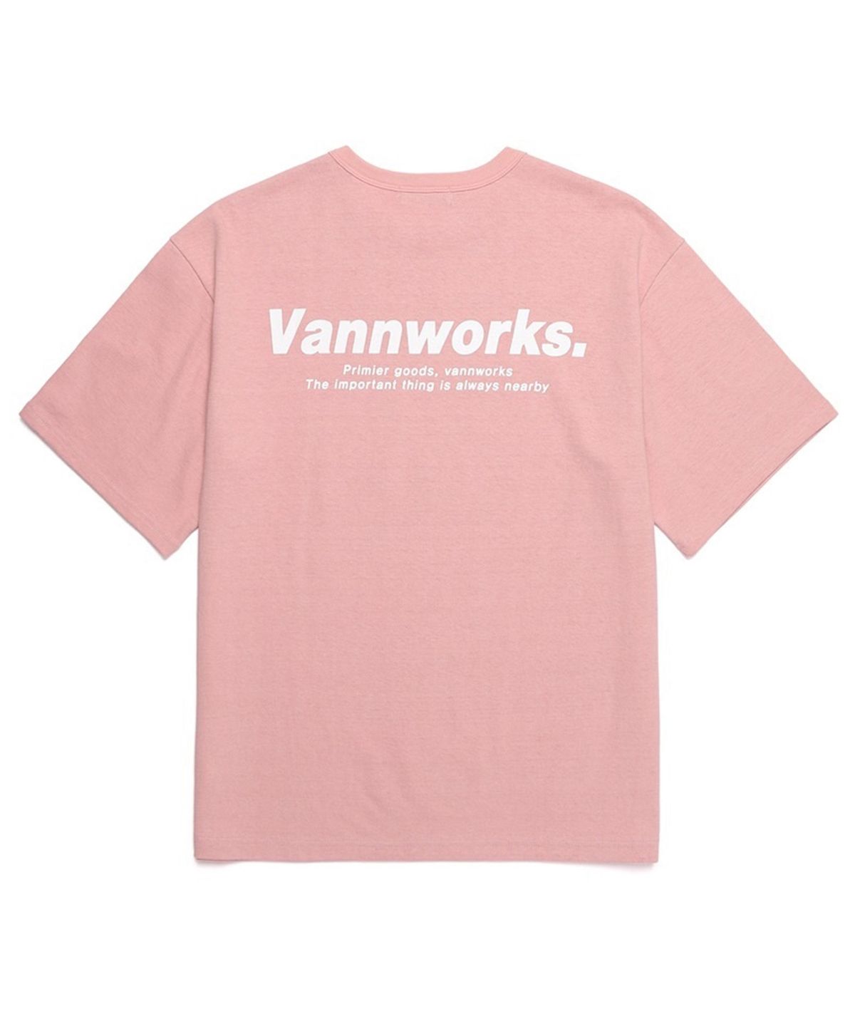 밴웍스(VANNWORKS) 유니섹스 오버핏 로고 반팔티셔츠 (VNBTS231) 핑크