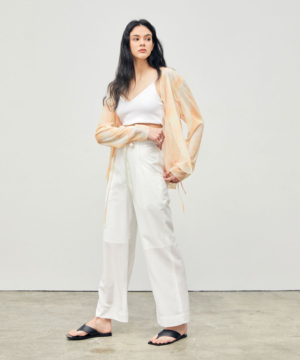 온느(ONNE) Watercolor See-through Blouse Yellow