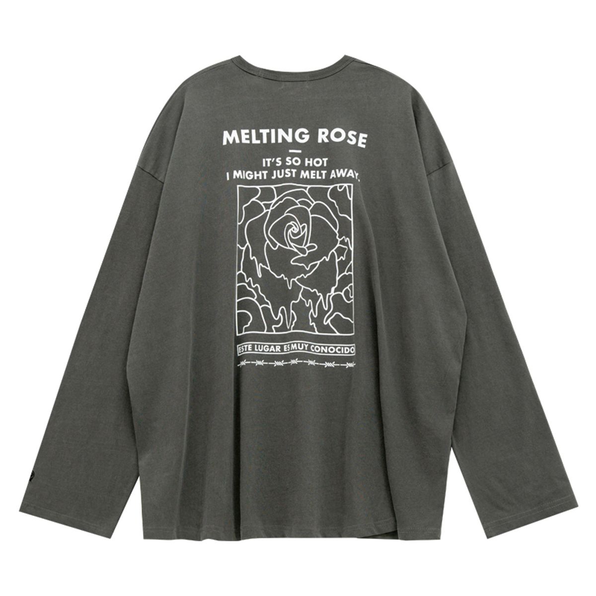 블랙후디(BLACK HOODY) MELTING ROSE LONG SLEEVE CHARCOAL