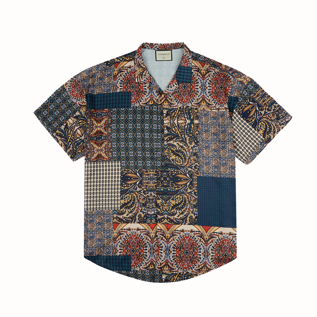 레스트인피시스(RESTINPIECES) RENEW_PAISLEY SHORT SLEEVE SHIRT