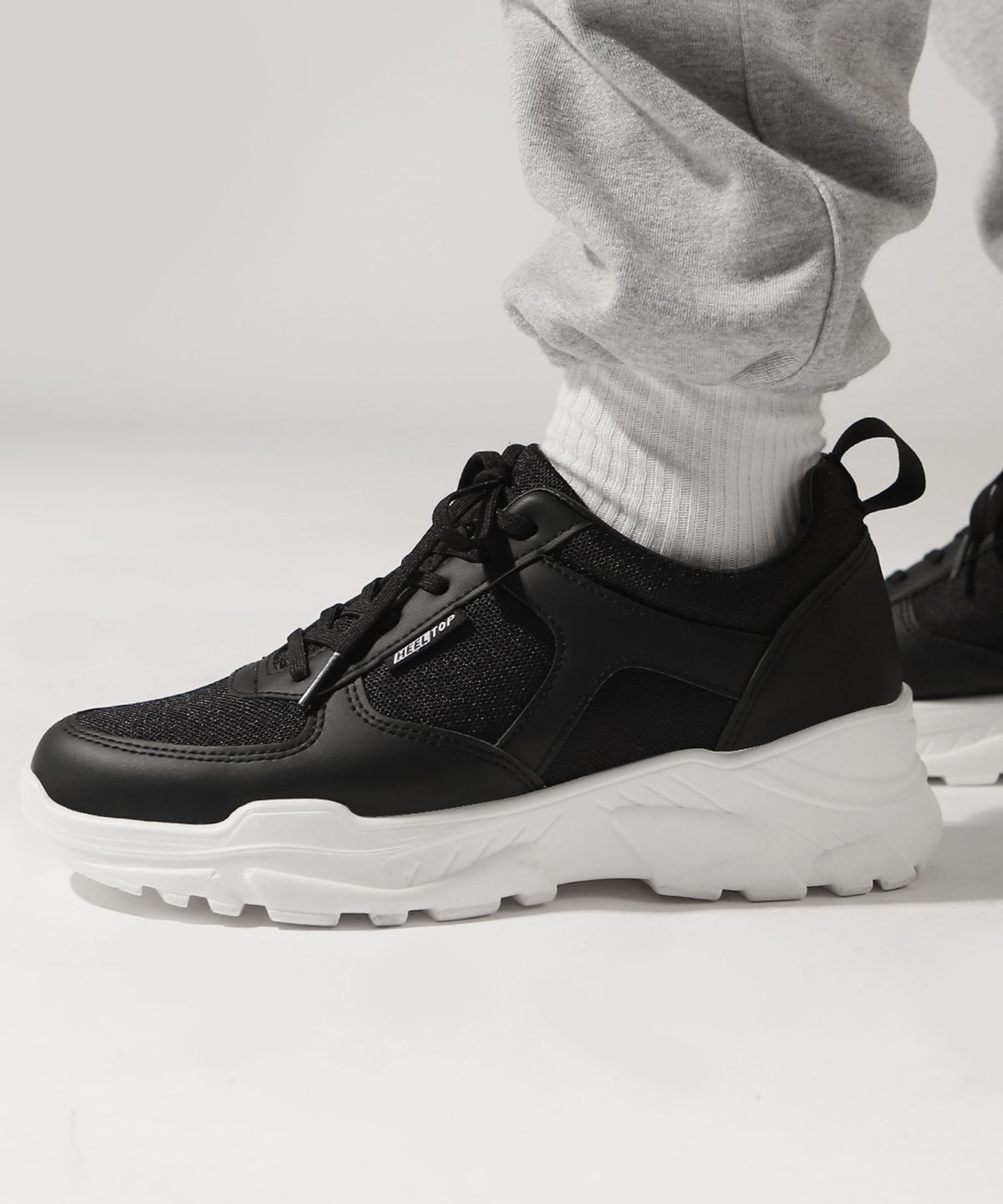 힐탑(HEELTOP) JC4718-BK 8cm 키높이 어글리 슈즈 지크 블랙 [240~280MM]
