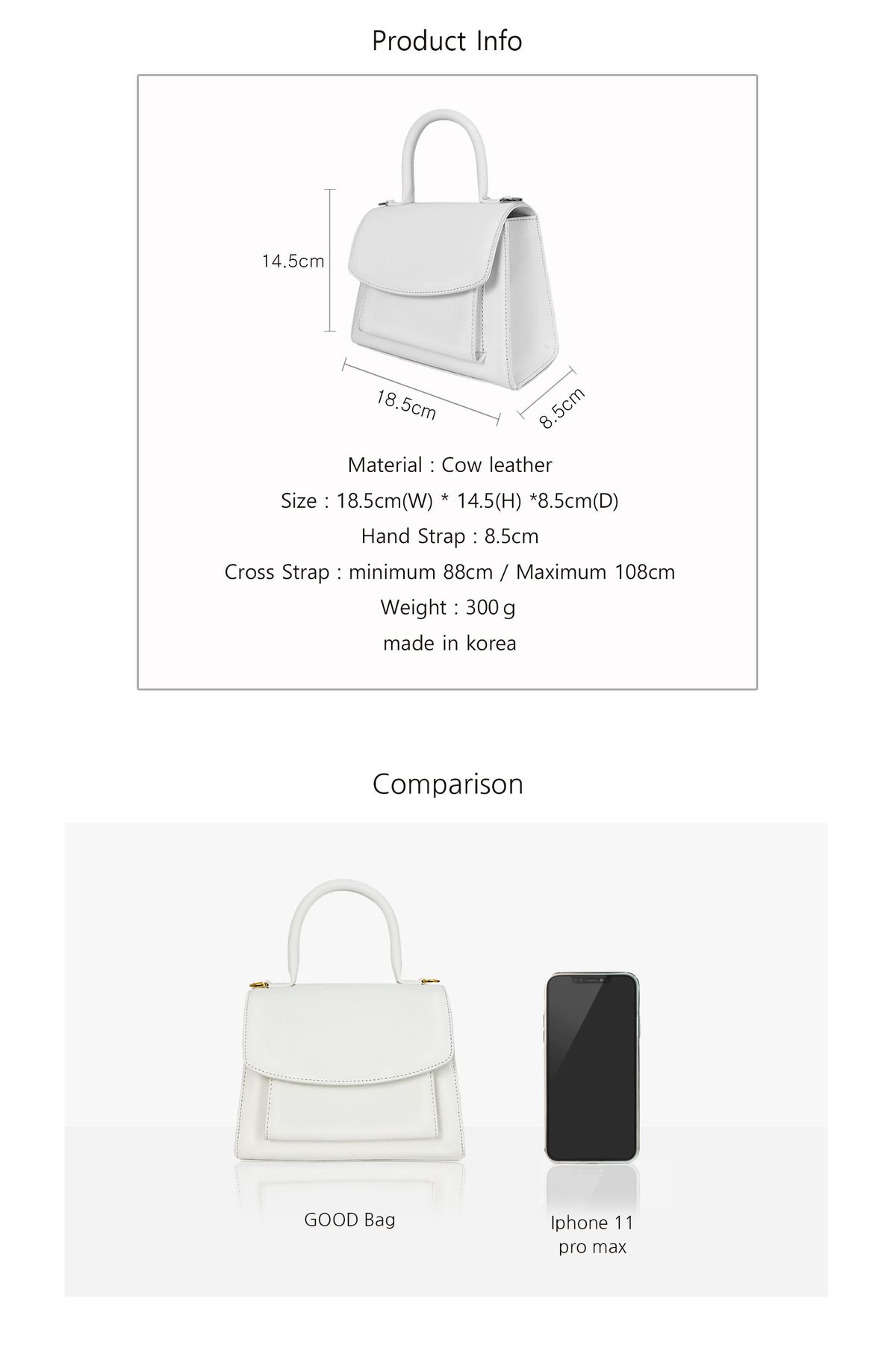아지날리(AJINALEE) GOOD BAG BLACK 여성 스퀘어 미니 크로스 토트백