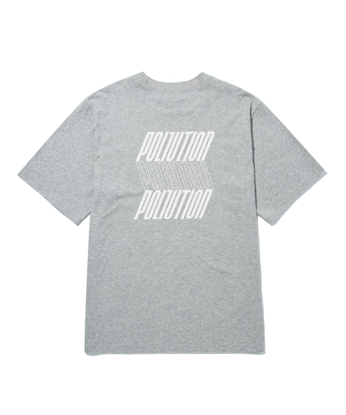 폴루션(POLLUTION) Asymmetric LOGO HALF SLV T