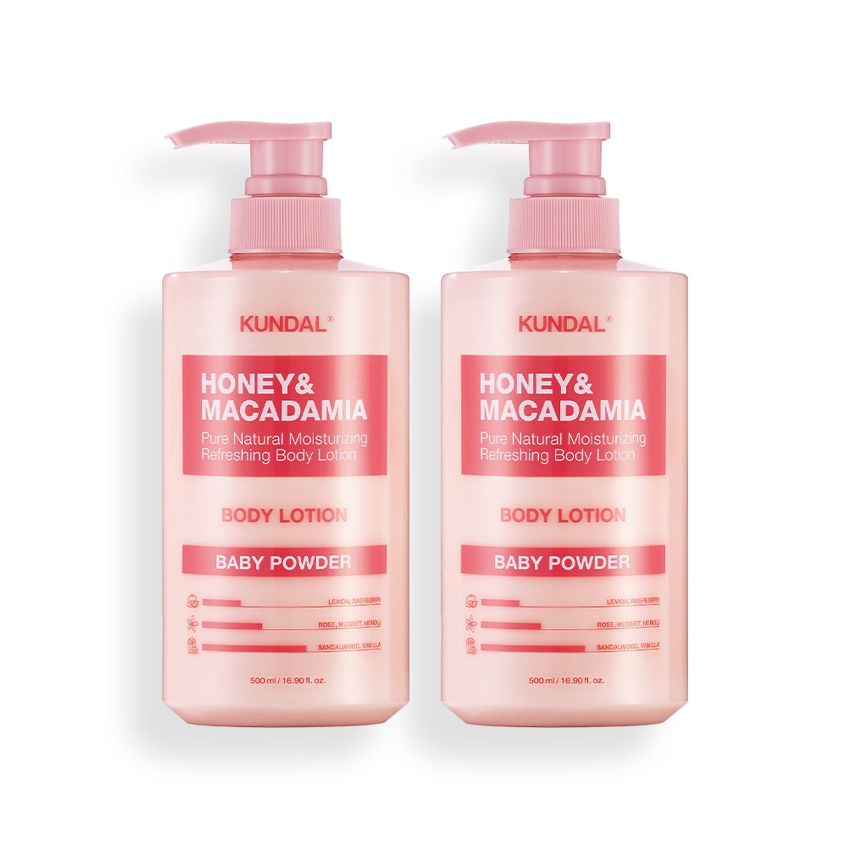 쿤달(KUNDAL) 모이스처 바디로션 500ml  2구+ (증정) 바디로션 100ml