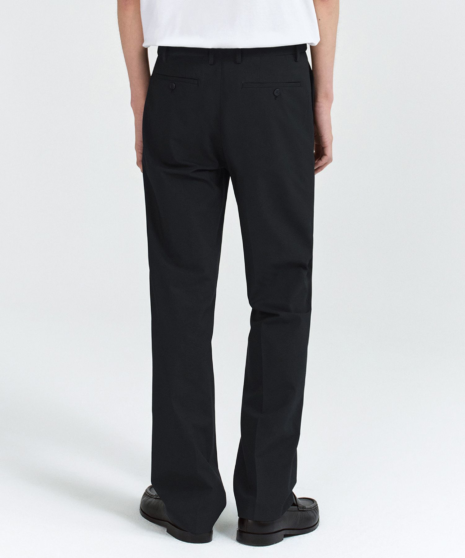 BTS 着用 Semi-wide hidden banding slacks [Black] MUSINSA | MUSINSA STANDARD Semi Wide Hidden Banding Slacks