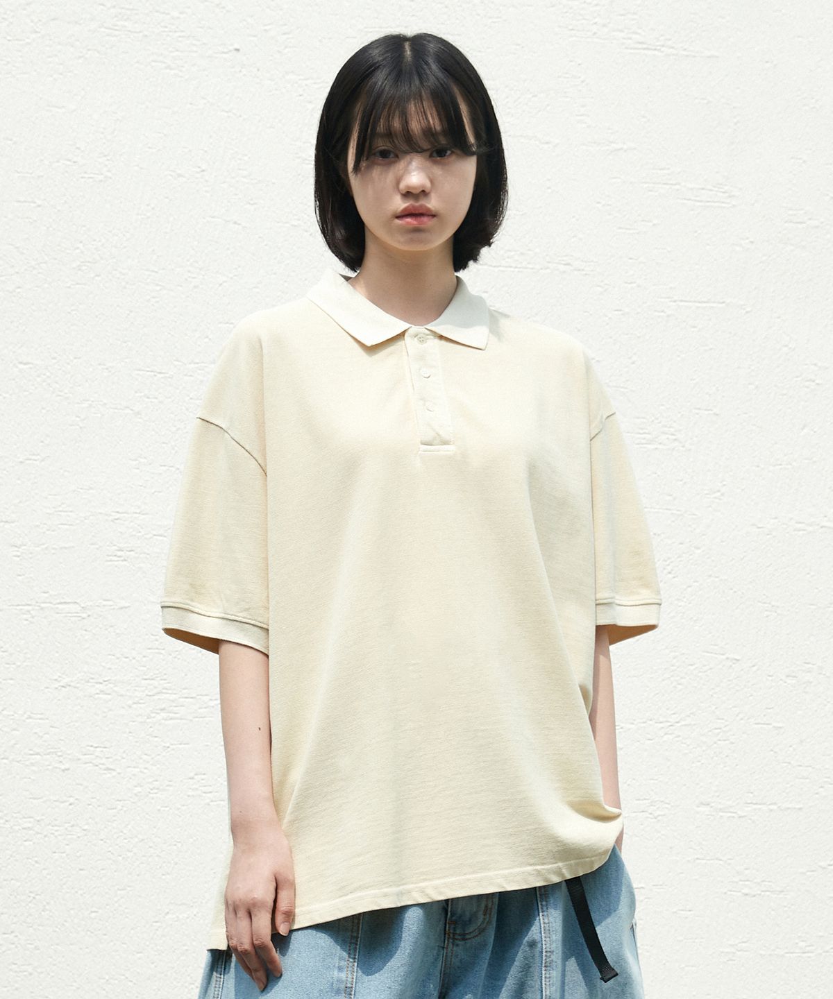 미니멀프로젝트(MINIMALPROJECT) 피그먼트 시그니쳐 오버핏 PK 폴로 티셔츠 MPK102 [BEIGE]