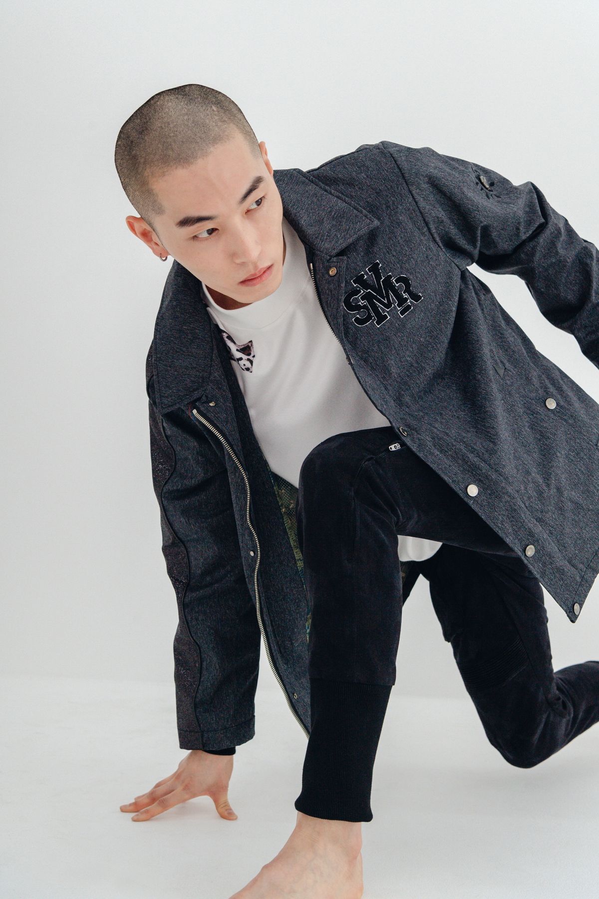 모빈스알(MOVINS.R) (블랙카모)AURA RELAXED DENIM PANTS
