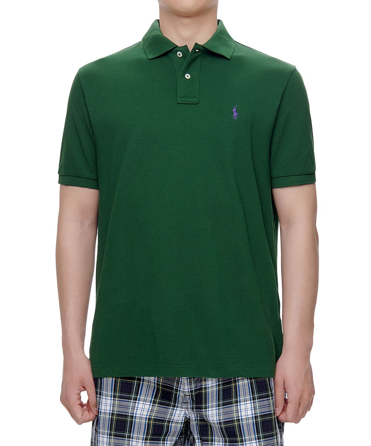 폴로 랄프 로렌(POLO RALPH LAUREN) 커스텀 슬림핏 메시 폴로 셔츠 - 그린