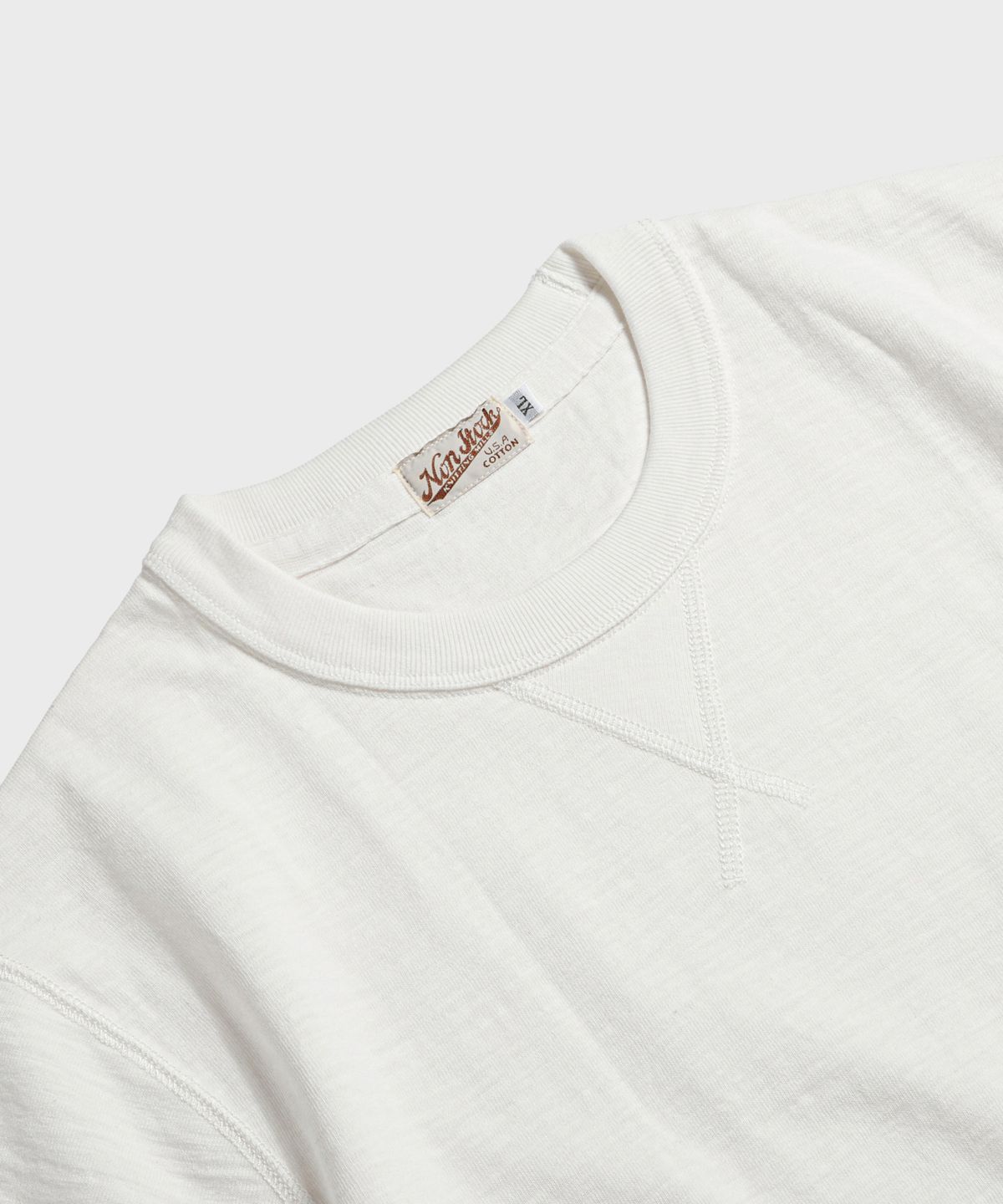 브론슨(BRONSON) 10.5 oz USA Cotton Tubular Gusset Tee White
