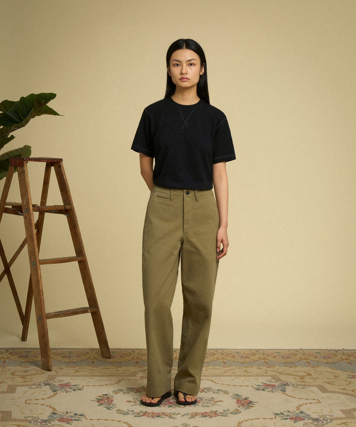 브론슨(BRONSON) 10.5 oz USA Cotton Tubular Gusset Tee Green