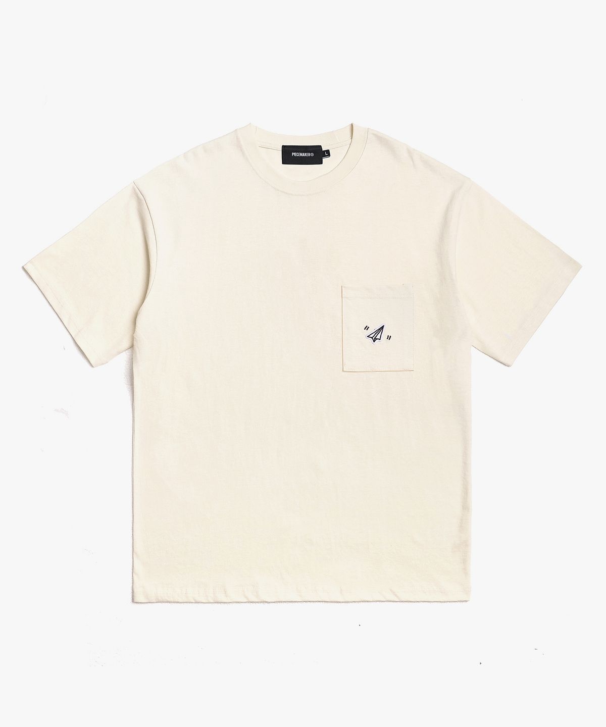 피스메이커(PIECE MAKER) PAPER ICON POCKET TSHIRTS (IVORY)